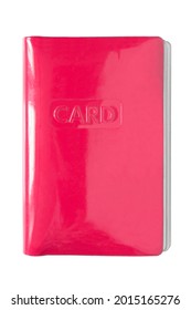 Red Plastic Card Folder Isolated Over White