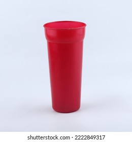 Red Plastic Cup Isolated On A White Background