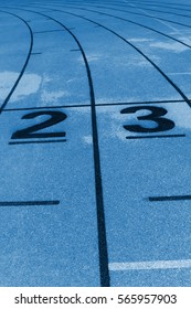 Red Plastic Runway In A Sports Ground In A Middle School