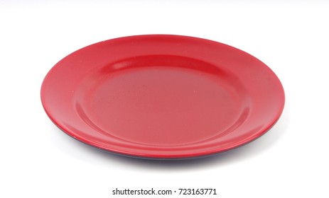 Red Plate Isolated On White