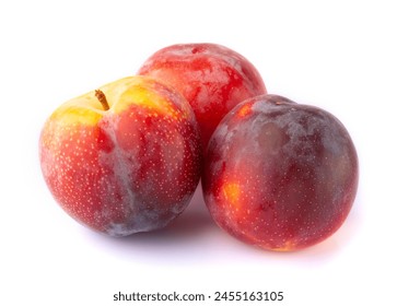 Red plums isolated on white background - Powered by Shutterstock