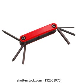 red pocket knife pen knife isolated on white background clipping path