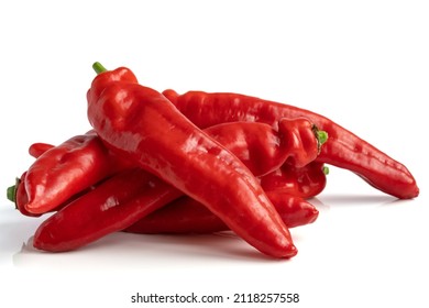Red pointed pepper with white background