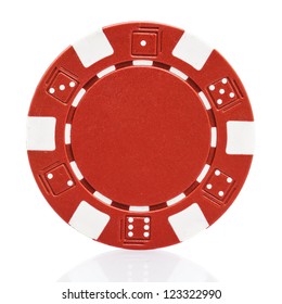 Red poker chip isolated on white