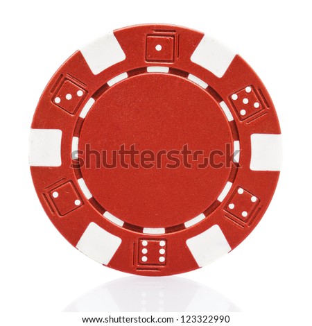 Red poker chip isolated on white