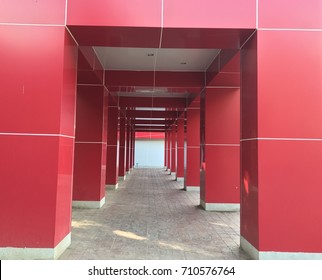 Red pole in line