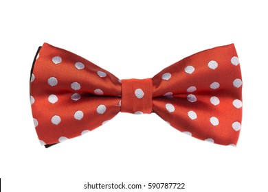 Red polka-dot bow tie, isolate on a white background - Powered by Shutterstock