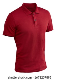 Red Polo Shirt Isolated On White Background