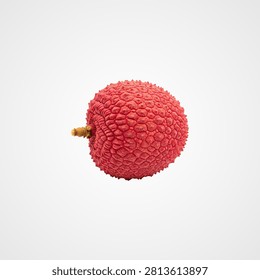 Red pomegranate arils scattered on white background