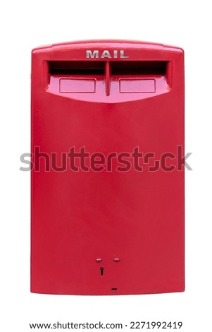 Red  Post mail box isolated on white with clipping path included