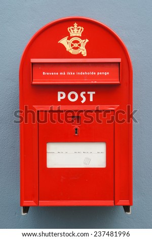 The red postbox in Denmark