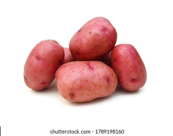 Red Potatoes On White Background