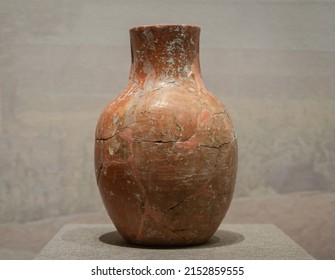 Red Pottery Ewer, Ancient China Cultural Relics. - Shutterstock ID 2152859555