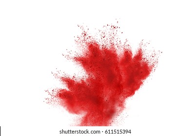 Red Powder On White Background