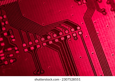 red printed circuit board with gold plating