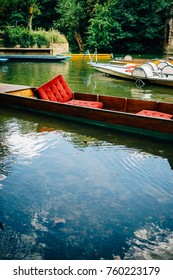 Red Punting Boat On An Oxford Lake