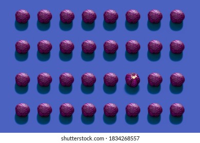 Red (purple) Whole Cabbage Pattern On The Purple Background