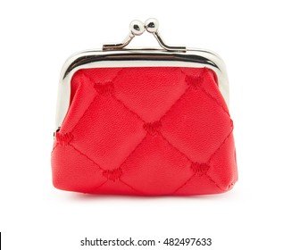 Red Purse On White Background