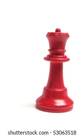 Red Queen Chess Piece On White Background