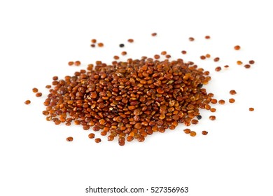 Red Quinoa On White Background