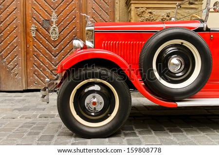 Red rarity vintage car