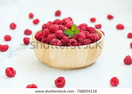 Similar – Frische Himbeeren in einem kleinen Metalleimer