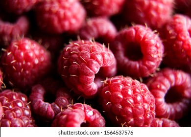 Red Raspberries Macro. Texture- Raspberry.