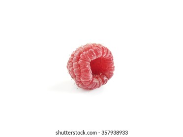 Red raspberry isolated on white background