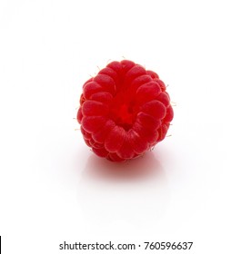 Red raspberry isolated on white background one whole