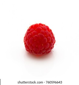 Red raspberry isolated on white background