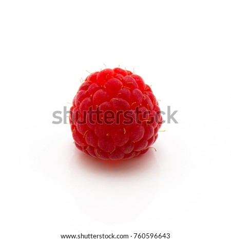 Red raspberry isolated on white background
