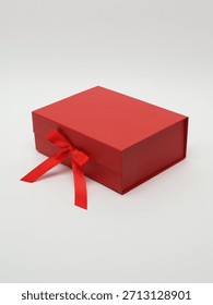 Red Rectangular Gift Box with Ribbon
