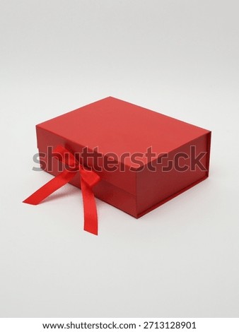 Red Rectangular Gift Box with Ribbon