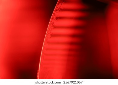 Red reflections of liquid in macro, red liquid surface, bubbles in macro, connection of bubbles in macro, cell from liquid, horror background, glossy panels