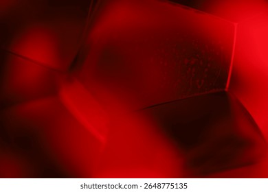 Red reflections of liquid in macro, red liquid surface, bubbles in macro, connection of bubbles in macro, cell from liquid, horror background, glossy surface panels
