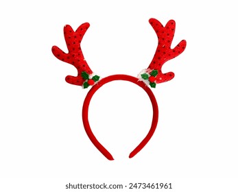 Red Reindeer Antler Headband for Christmas Costume and Decoration - Powered by Shutterstock