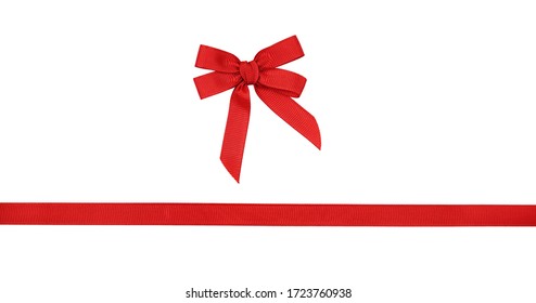 Red rep bow and ribbon isolated on white - Shutterstock ID 1723760938