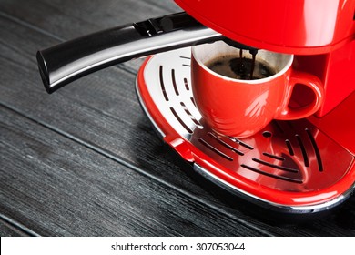 Red Retro Style Coffee Machine