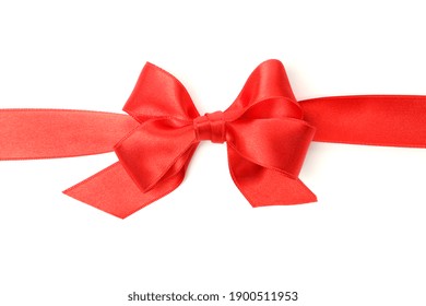 Red Ribbon Bow Isolated On White Background