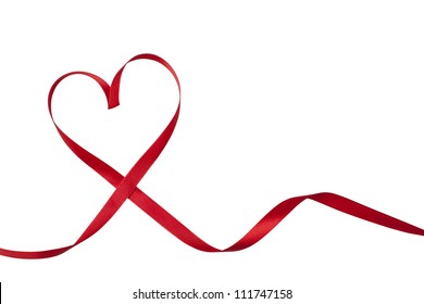 Red Ribbon In Heart Shape