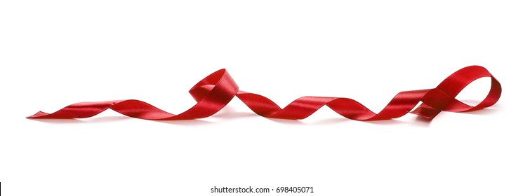 Red ribbon isolated on white background - Shutterstock ID 698405071