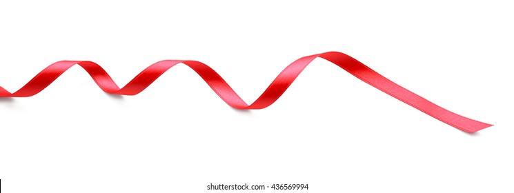 Red Ribbon On White Background