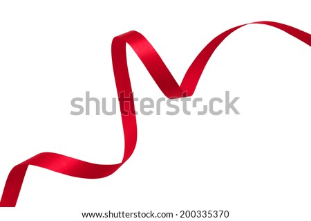Red ribbon on white background.
