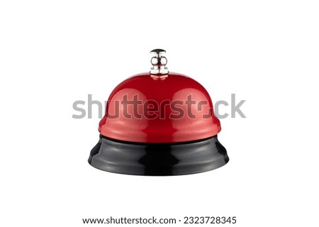 Red ring on a white background.
Service ring bell isolated on white background.
Red calling bell. 