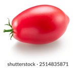 Red ripe Roma tomato or plum tomato isolated on white background. File contains clipping path.