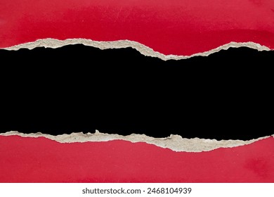 Red ripped paper torn edges strips isolated on black background - Powered by Shutterstock