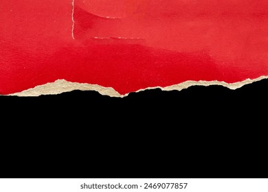 Red ripped paper torn edges strips isolated on black background - Powered by Shutterstock