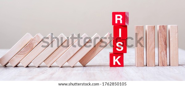 Red Risk Cube Blocks Stop Falling Stock Photo 1762850105 | Shutterstock
