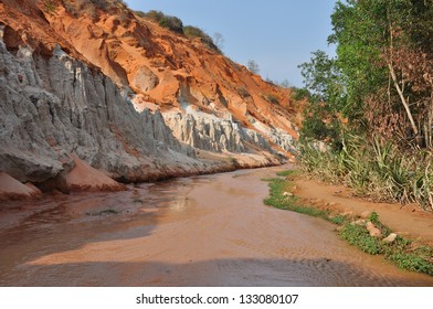 Red River Between Rocks And Jungle, Mui Ne, Vietnam