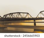 Red river bridge dividing Oklahoma and Texas